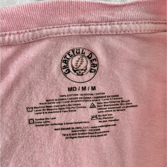 Grateful Dead T Shirt Skeleton Roses Pink Orange Tie Dye Medium - Picture 5 of 5